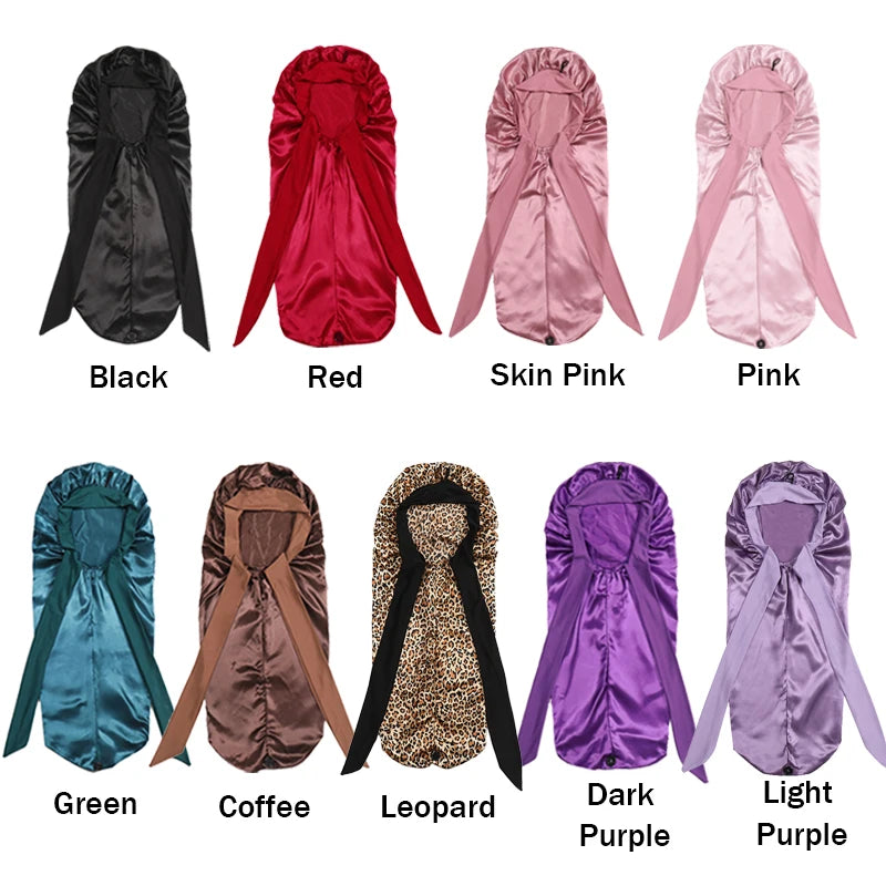 Long Silky Bonnet (Best For Long hair and braids).